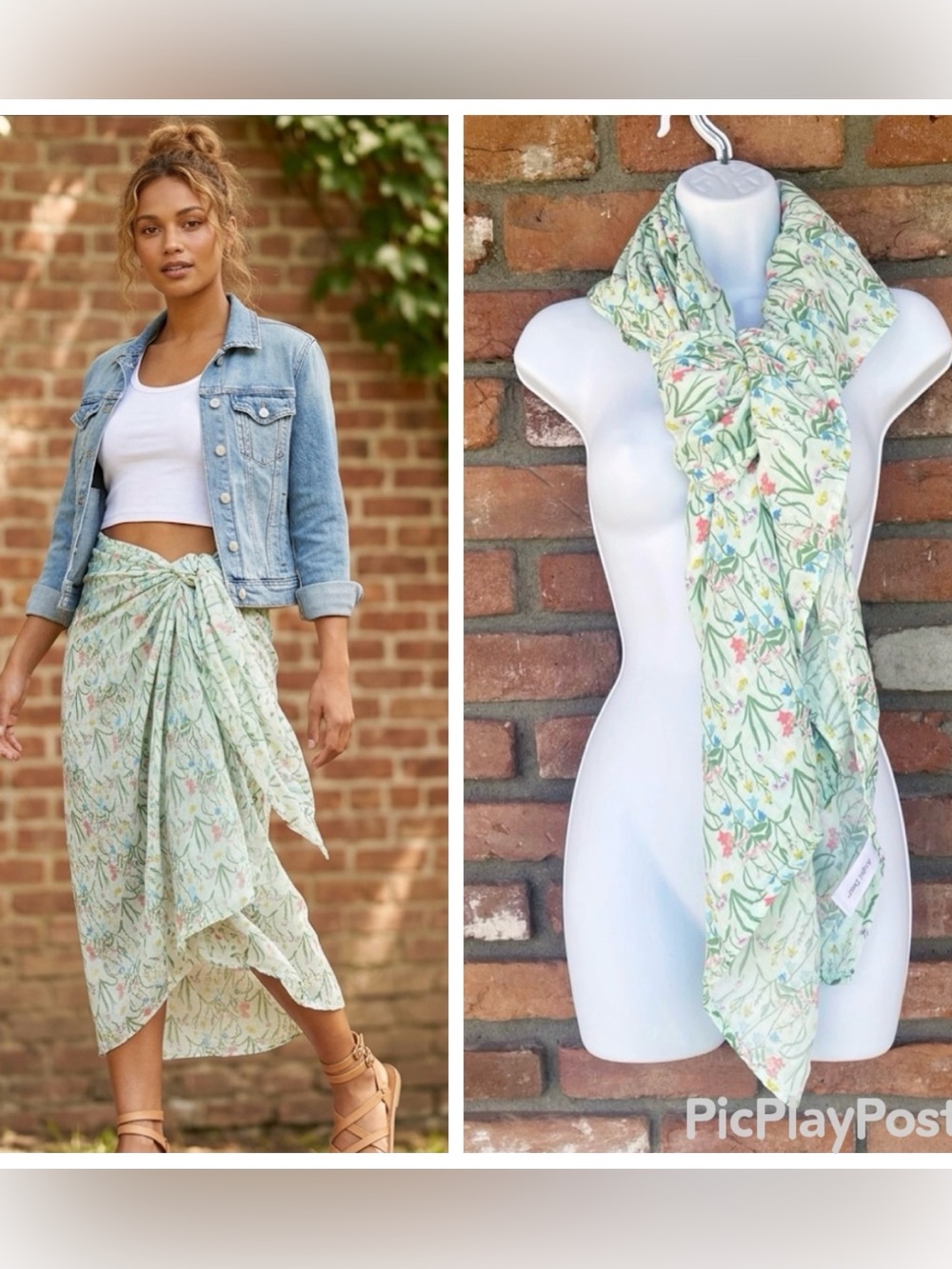 ANGEL DEAR Large Floral Spring/Summer Scarf